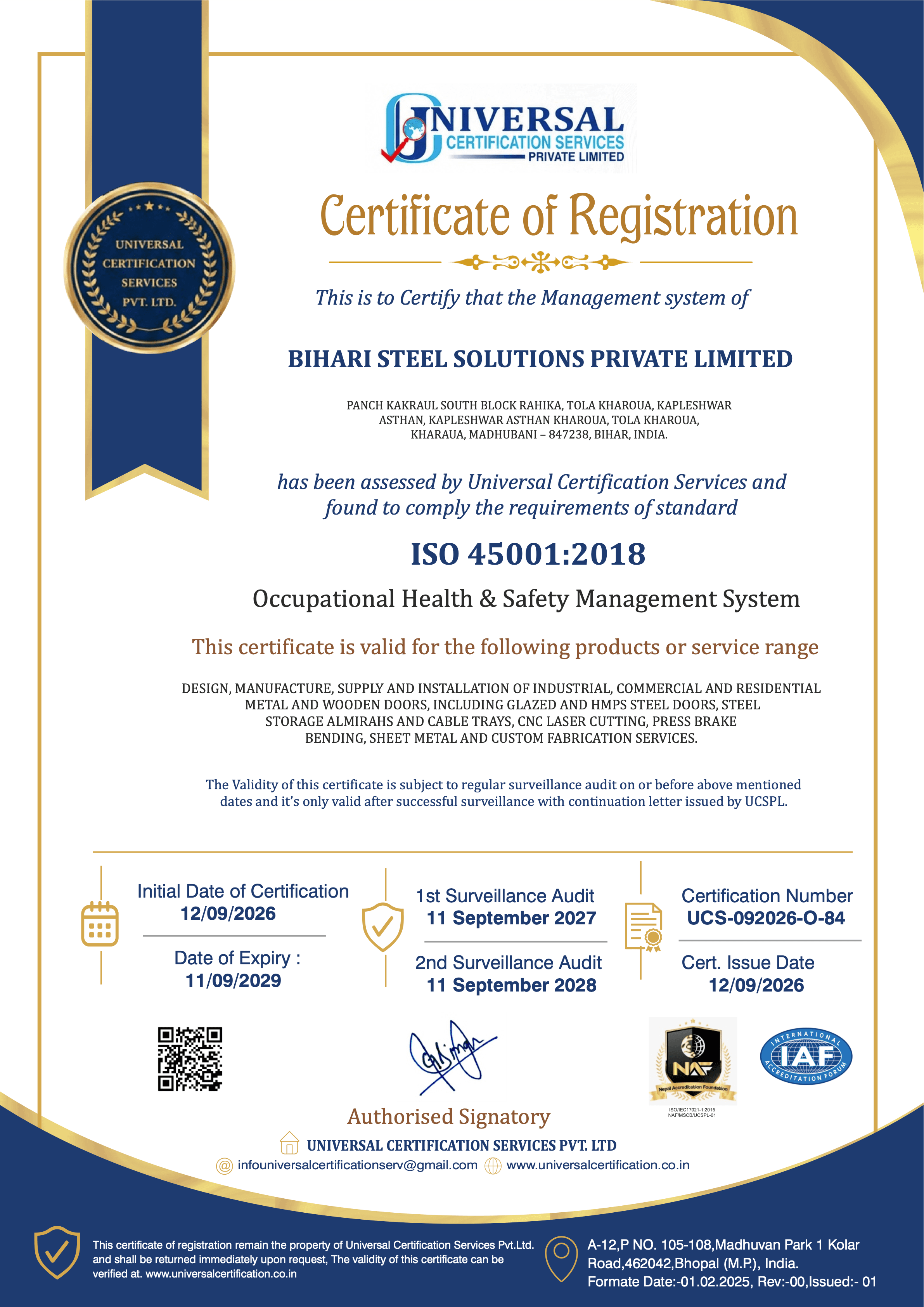 ISO 45001:2018 - Occupational Health & Safety